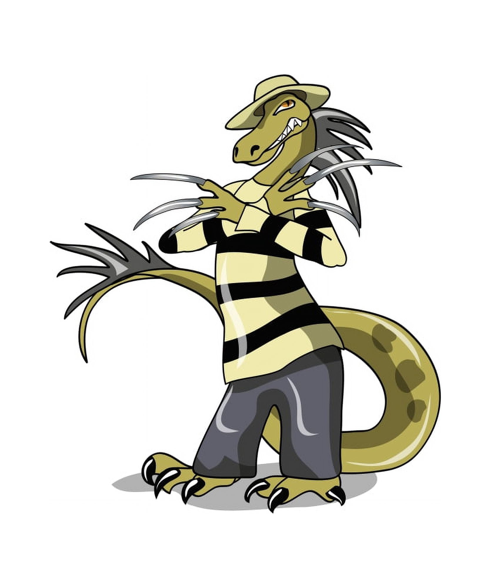 Illustration of an Amargasaurus posing as the fictional Freddy Krueger Canvas Art - Stocktrek Images (26 x 32)