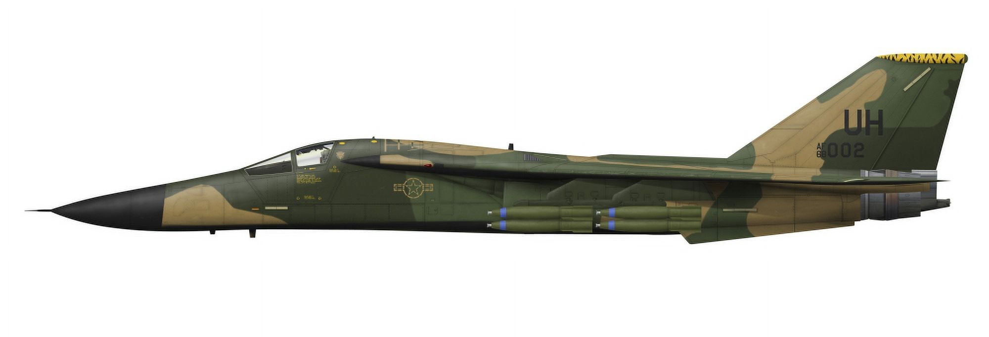 Illustration of an F-111E Aardvark Canvas Art - InkwormStocktrek Images (25 x 9)
