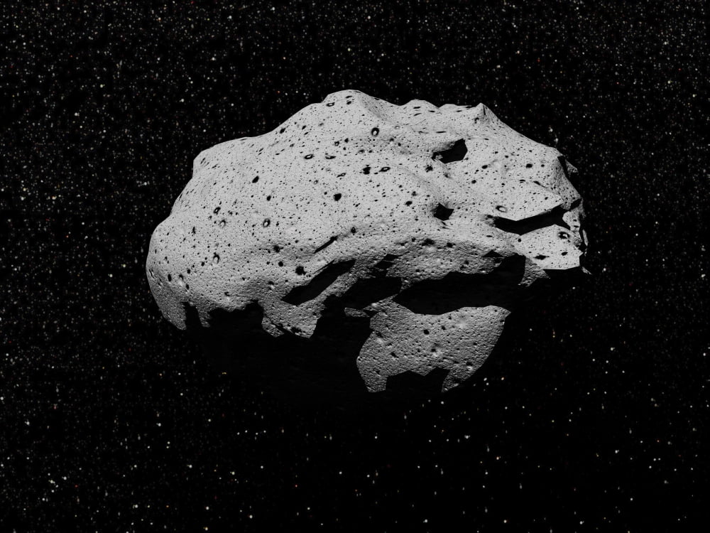 Illustration of an asteroid in outer space Canvas Art - Elena DuvernayStocktrek Images (17 x 13)