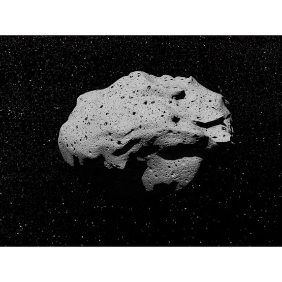 Illustration of an asteroid in outer space Poster Print