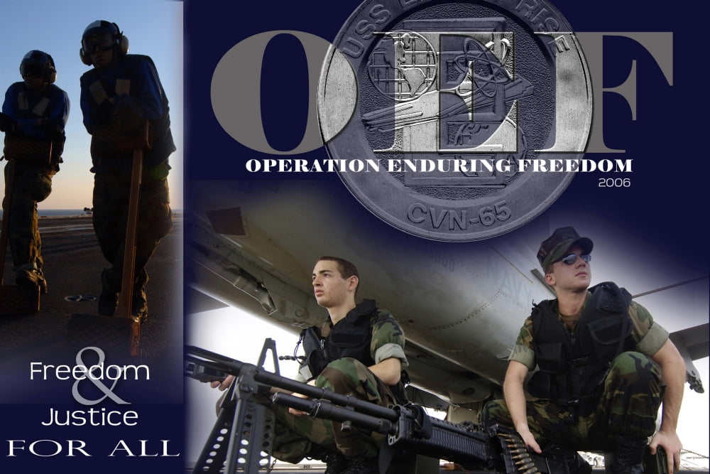 Illustration of crew members involved in Operation Enduring Freedom Canvas Art - Stocktrek Images (34 x 23)