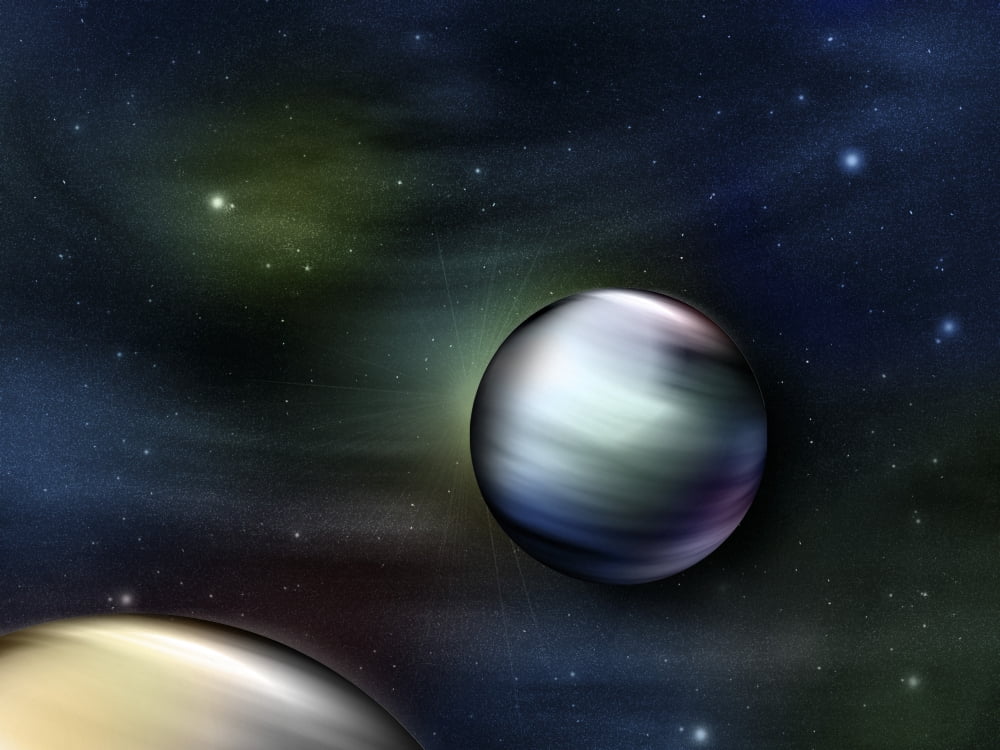 Illustration of planets in outer space Canvas Art - Vlad GerasimovStocktrek Images (17 x 13)