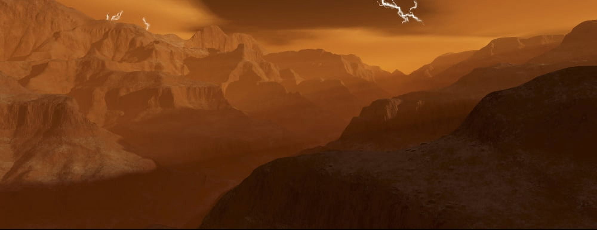 Illustration of the Maxwell Montes mountain range on the planet Venus Canvas Art - Ron MillerStocktrek Images (46 x 18)