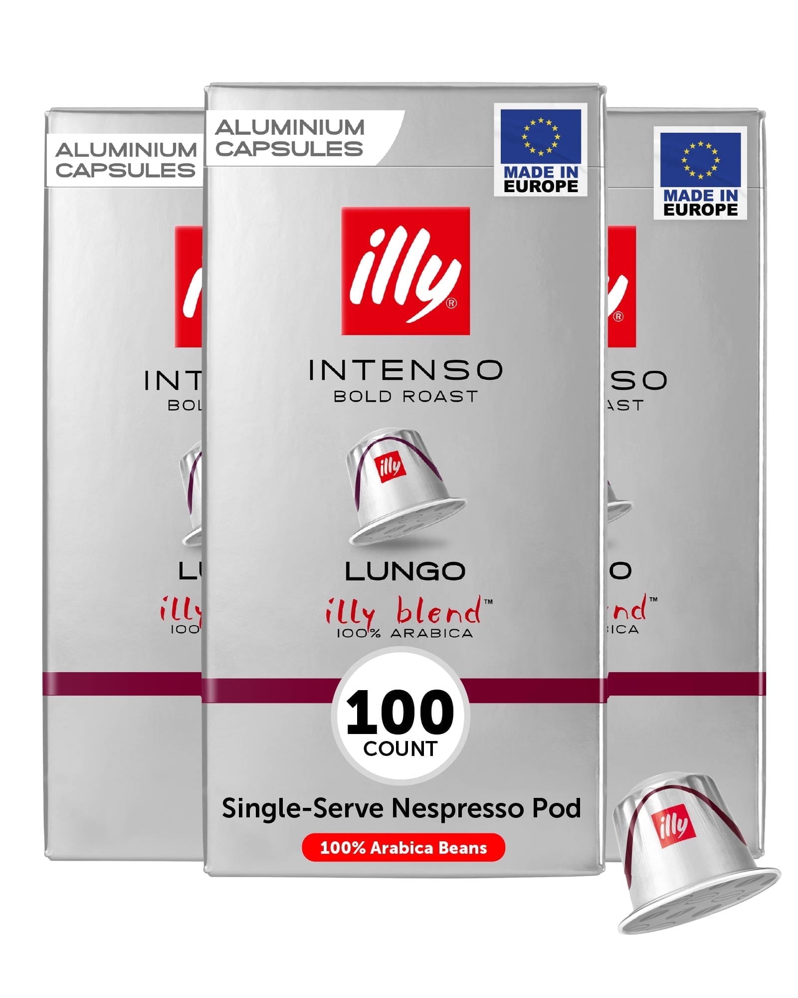 Illy Espresso Coffee Pods for Original Machines, Intenso Lungo Roast, Cocoa Notes, 10 Ct (Pack of 10)