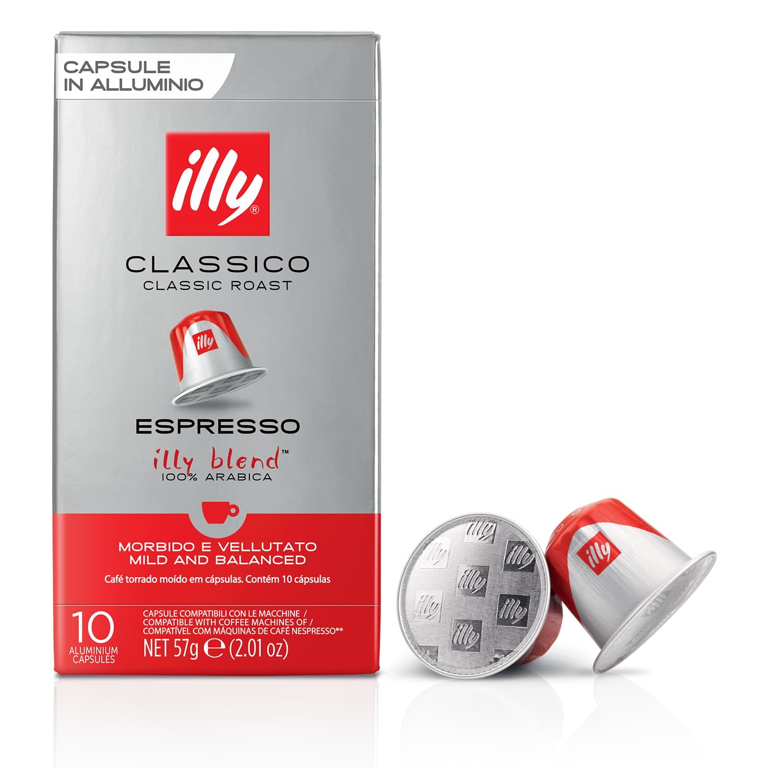 Illy Espresso Compatible Capsules - Single-Serve Coffee Capsules & Pods - Classico Roast - Notes Of Caramel, Orange Blossom & Jasmine Coffee Pods - For Nespresso Coffee Machines 10 Count