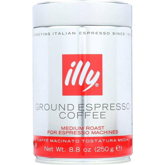 Illycaffe Coffee, Ground, Medium Roast, Espresso, 8.8 Oz (Pack Of 6)