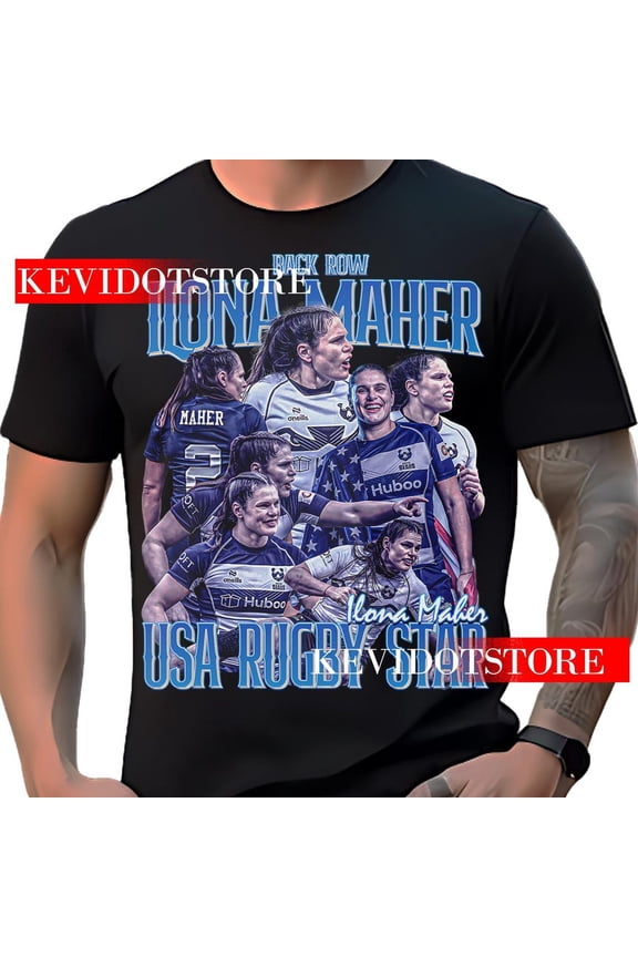 Ilona Maher Shirt American Rugby Union Player T-shirt Bootleg Vintage Shirt,Black Color,Size XL