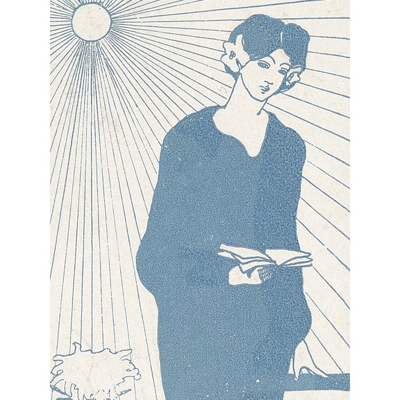 Ilona Mate Ex Libris Sun Woman Book Illustration Extra Large XL Wall Art Poster Print