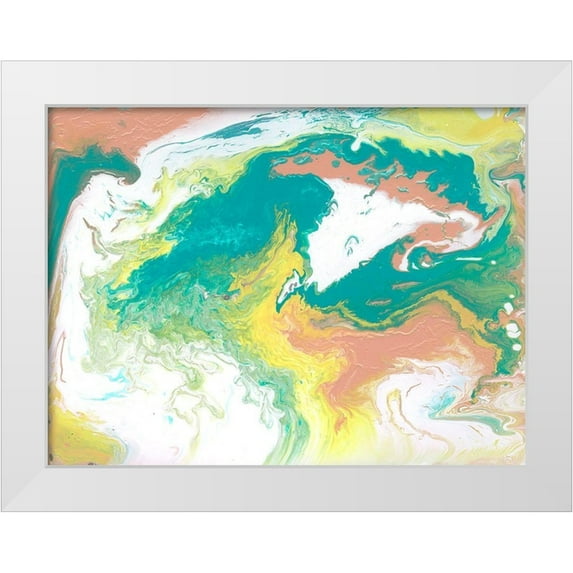 Ilosky, Pam 32x25 White Modern Wood Framed Museum Art Print Titled - Rainbow Sherbet II