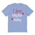 thumbnail image 1 of Ilovemyfurbaby Humor Graphic Light Blue Men's Cotton T-Shirt, 1 of 1