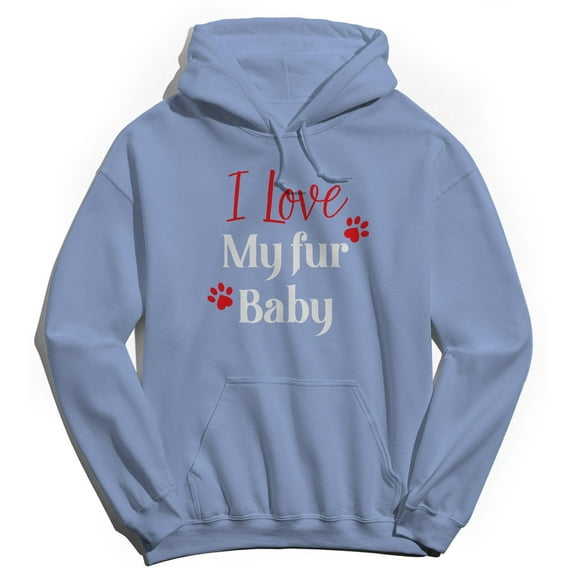 Ilovemyfurbaby Humor Graphic Light Blue Men's Crewneck Sweatshirt Hoodie