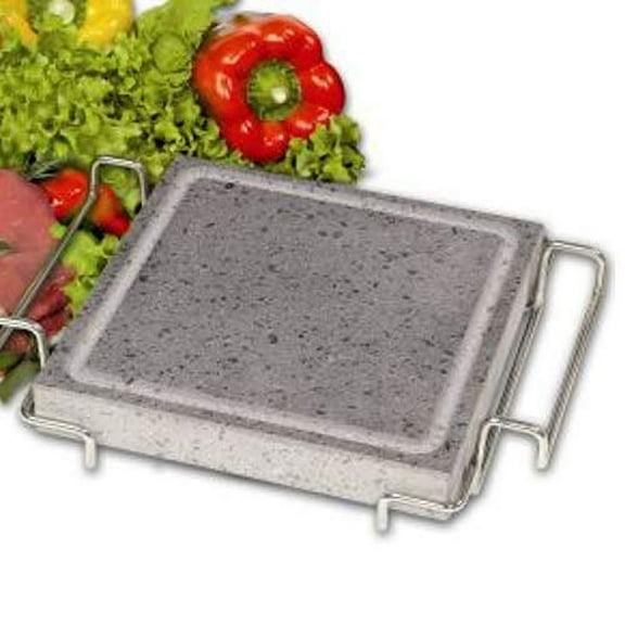 Ilsa 8.5 x 8.5 in. Square Lava Rock Plate with Stand