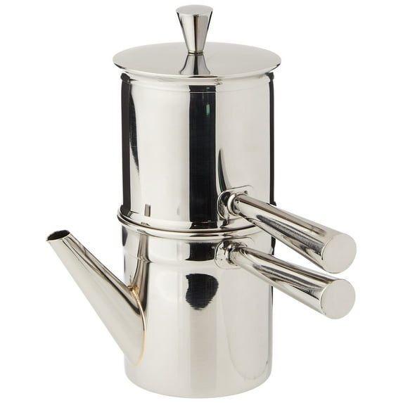 Ilsa Stainless Steel Neapolitan Coffee Maker, 1–2 Cup – Compact Italian Drip Coffee Brewer