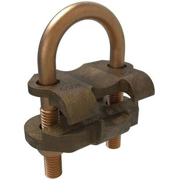 Ilsco GPL-15, 1"" IPS, 1-1/8 - 1-1/4"" Rod, 4 - 2/0 AWG, U-Bolt Ground Clamp, 1pc
