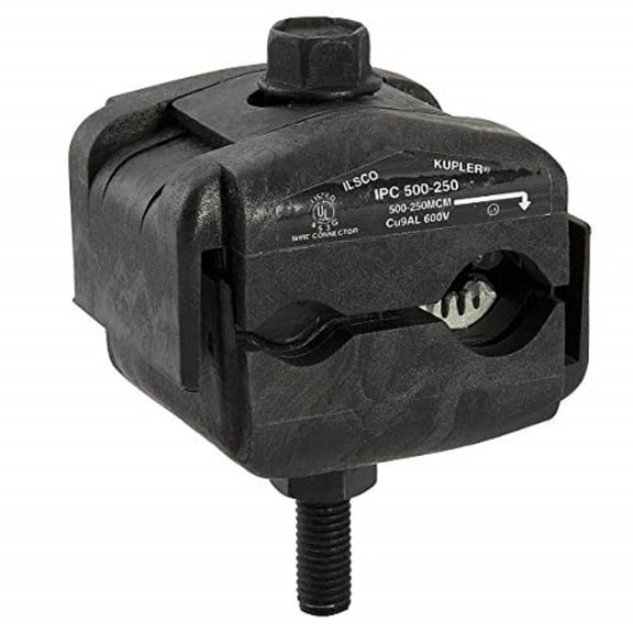 Ilsco IPC-350-4/0 Multi-Cable Piercing Connector; 350 KCMIL-4/0 AWG, 600V, Black
