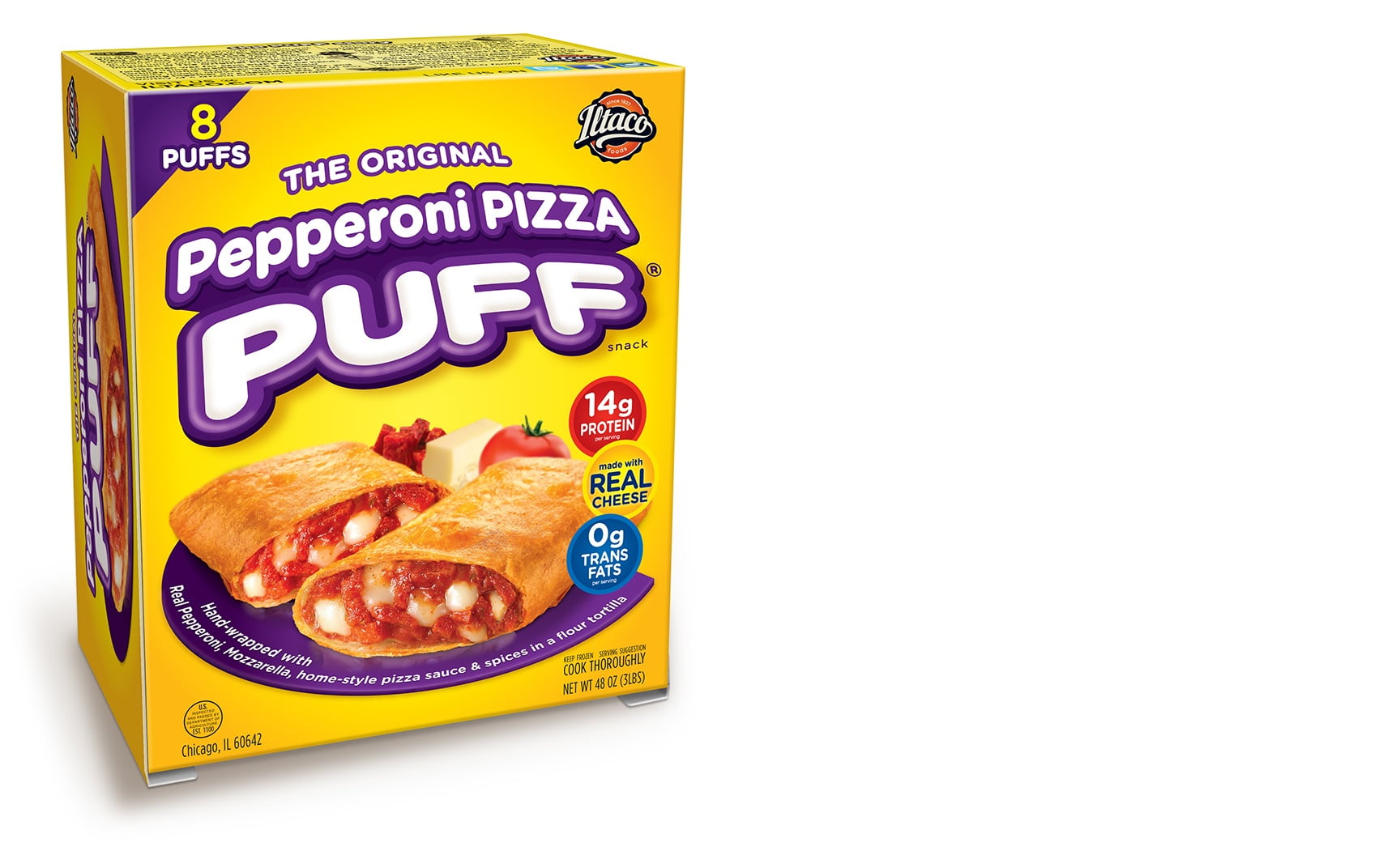 Iltaco The Original Pepperoni Pizza Puff, 8 puffs, 48 oz