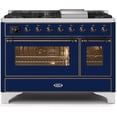 thumbnail image 1 of Ilve UM12FDNS3MBBLP Majestic II Series 48 Inch Dual Fuel Freestanding Range, 7 Sealed Burners, 4.99 cu. ft. Total Oven Capacity in Blue, Bronze Trim (Liquid Propane), 1 of 2