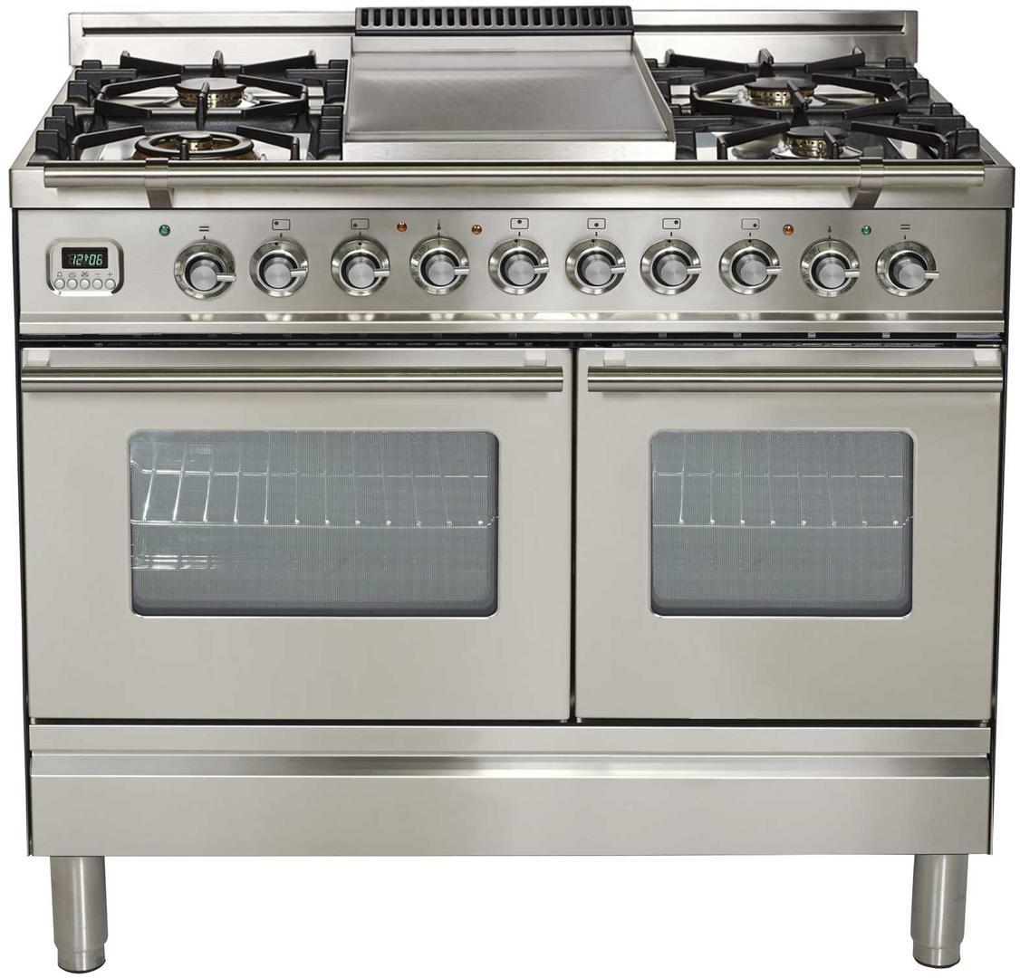 Ilve UPDW100FDMPILP Pro Series 40 Inch Dual Fuel Convection