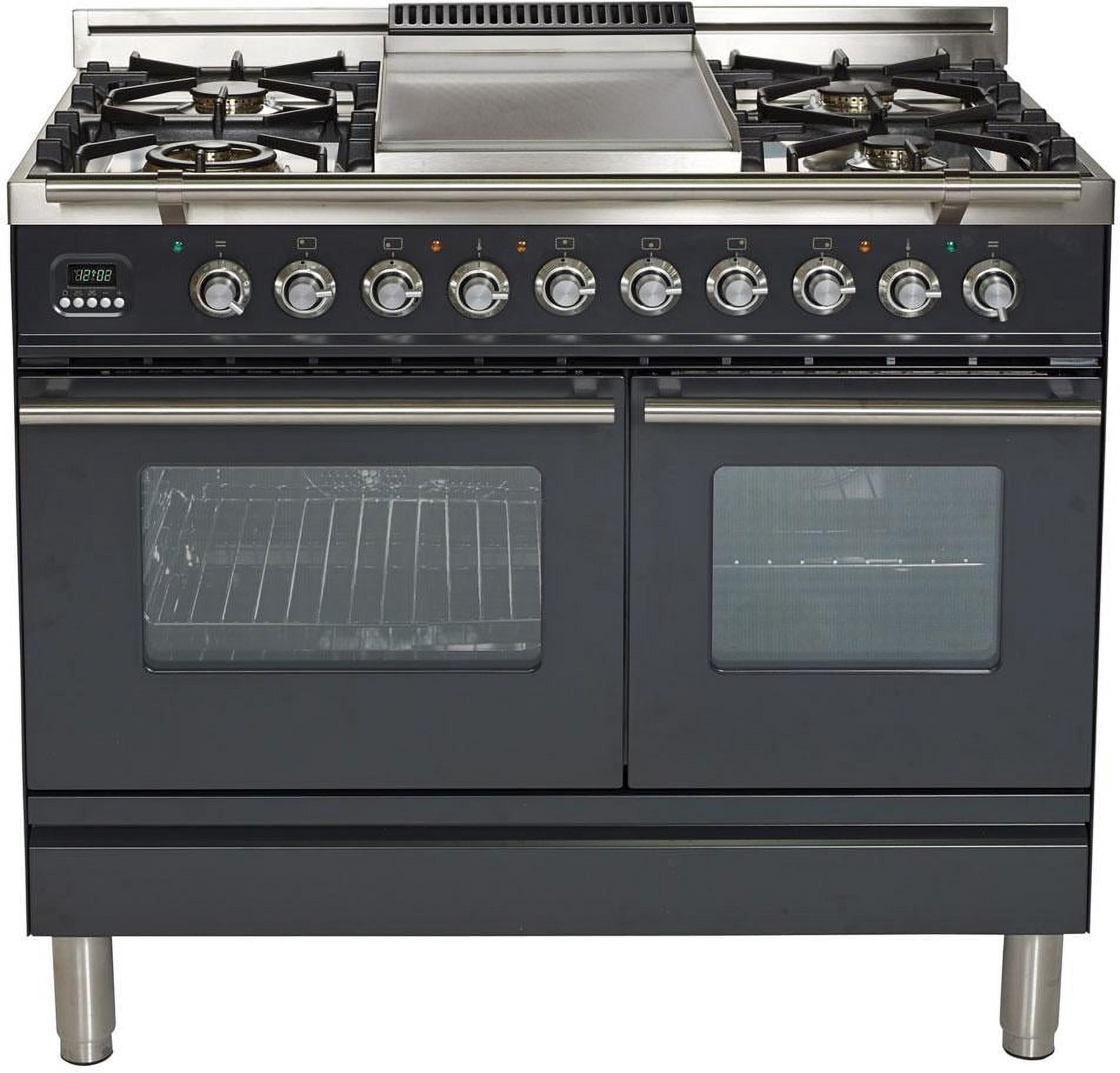 Ilve UPDW100FDMPM Pro Series 40 Inch Dual Fuel Convection Freestanding ...