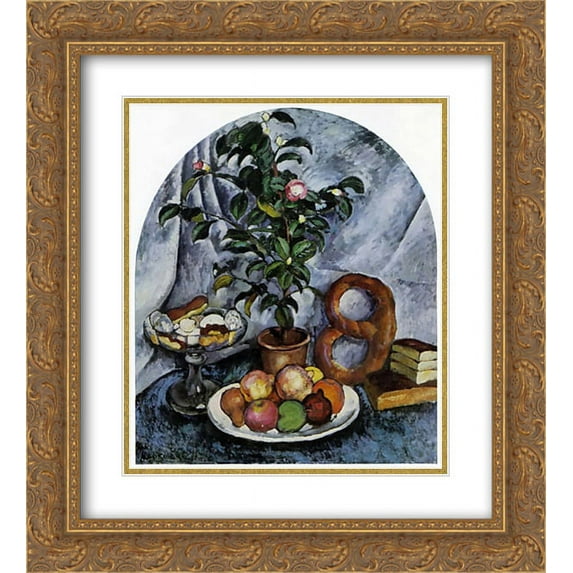 Ilya Mashkov 2x Matted 20x24 Gold Ornate Framed Art Print 'Still life with camellia'