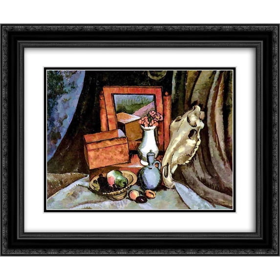 Ilya Mashkov 2x Matted 24x20 Black Ornate Framed Art Print 'Mirror and a horse skull'