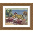 thumbnail image 1 of Ilya Mashkov 2x Matted 24x20 Gold Ornate Framed Art Print 'Alupka. Park, cabrank', 1 of 2