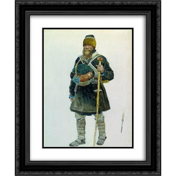 Ilya Repin 2x Matted 20x24 Black Ornate Framed Art Print 'Pilgrim'