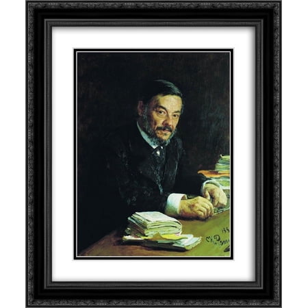 Ilya Repin 2x Matted 20x24 Black Ornate Framed Art Print 'Portrait of Ivan Mikhaylovich Sechenov, Russian physiologist'