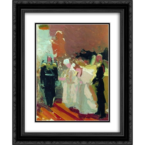 Ilya Repin 2x Matted 20x24 Black Ornate Framed Art Print 'The yield on the Red Porch'