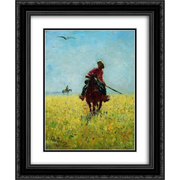 Ilya Repin 2x Matted 20x24 Black Ornate Framed Art Print 'Watch'