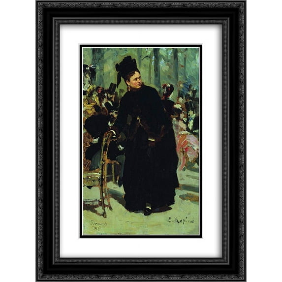 Ilya Repin 2x Matted 20x24 Black Ornate Framed Art Print 'Woman (study)'