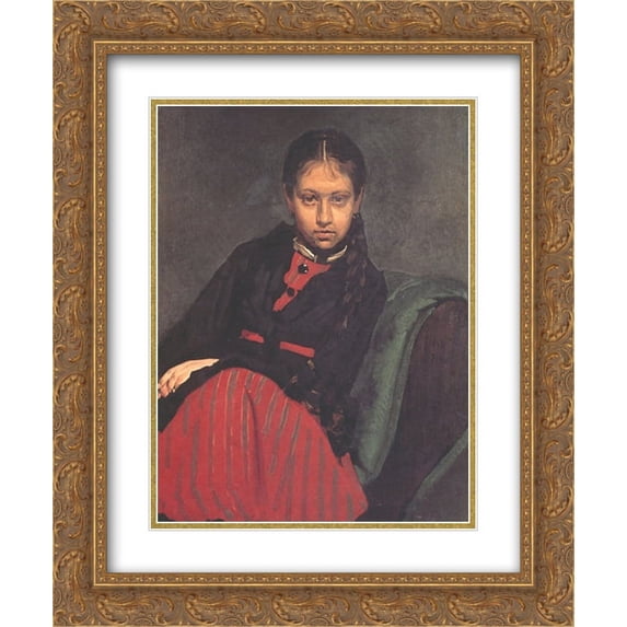 Ilya Repin 2x Matted 20x24 Gold Ornate Framed Art Print 'Portrait of Vera Shevtsova'