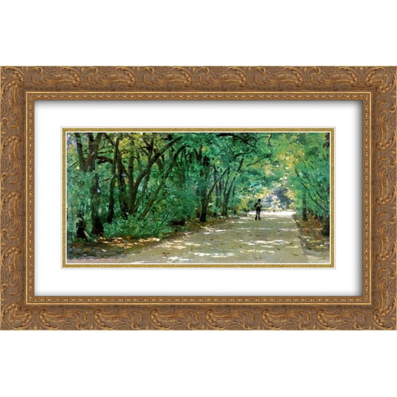 Ilya Repin 2x Matted 24x18 Gold Ornate Framed Art Print 'Alley in the park Kachanovka'
