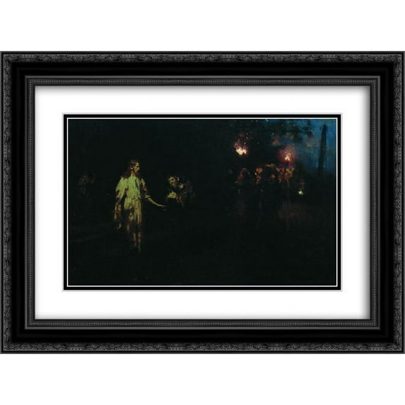 Ilya Repin 2x Matted 24x20 Black Ornate Framed Art Print 'Jesus Christ in the Garden of Gethsemane'