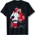 thumbnail image 1 of Ilya Rozanov Vintage CCCP Hockey Embrace Graphic T-Shirt, Red & White Design, 1 of 5
