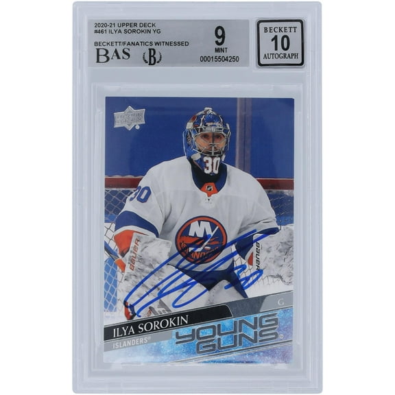 Ilya Sorokin New York Islanders Autographed 2020-21 Upper Deck Series 2 Young Guns #461 Beckett Fanatics Witnessed Authenticated 9/10 Rookie Card - Fanatics Authentic Certified