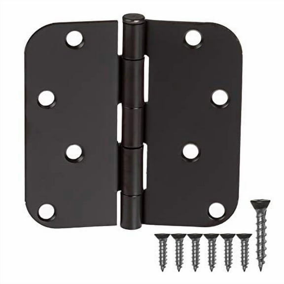 Ilyapa 18 Pack of Door Hinges Oil Rubbed Bronze - 4x4 Inch Interior Hinges for Doors with 5/8" Radius Corners