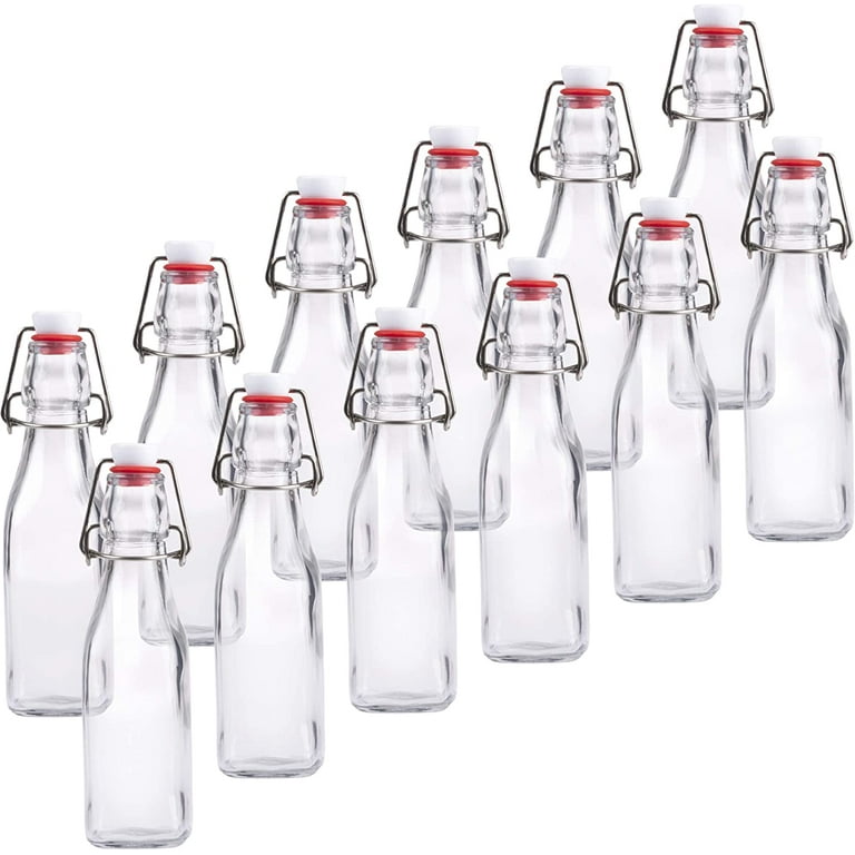 8 Ounce Clear Swing Top Glass Beer Bottles for Home Brewing - Carbonated  Drinks, Kombucha, Kefir, Soda