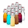 thumbnail image 1 of Ilyapa 8 Ounce Clear Swing Top Glass Bottles for Home Brewing - Vanilla Extract, Carbonated Drinks, Kombucha, Kefir, Soda, Juice, Fermentation 12 Pack 8 Oz Glass Bottles with Lids, 1 of 1