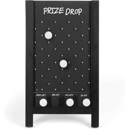 Ilyapa Board - Large Portable Prize Drop Game for Events and Trade Show - 14 x 24 Inch Wooden Sign Penny Drop Game - Includes 8 Coin Discs, Chalk, Magnetic Eraser