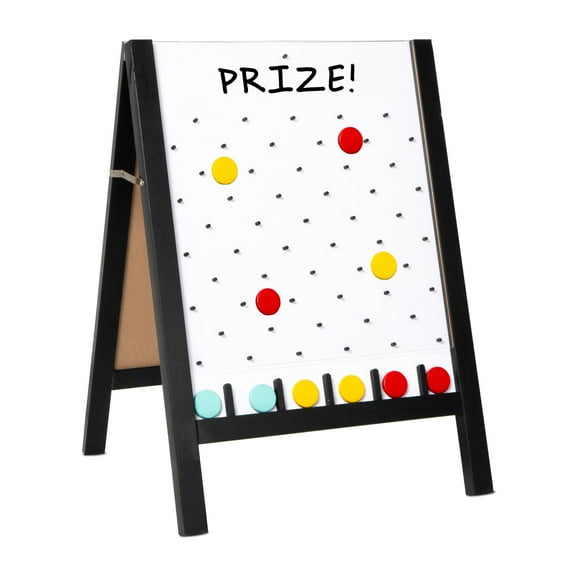 Ilyapa Board - Large Portable Prize Drop Game for Events and Trade Show - 20 x 31 Inch Double Sided - Wooden A-Frame Whiteboard Sign, Eraser