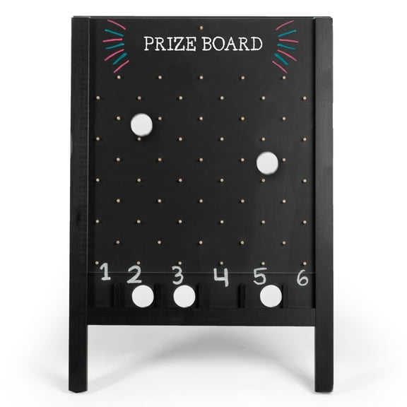 Ilyapa Board Large Prize Drop Game, 21 X 30 Double Sided Penny Drop & Wooden A-Frame Chalkboard Sign for Trade Show - Game Board Large