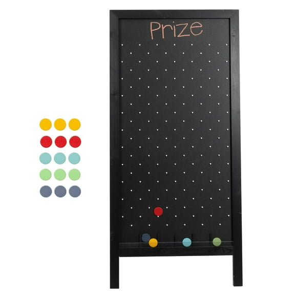 Ilyapa Extra Large Prize Drop Board Game - 28x57 Inch for Events, Trade Show & Carnival, Double Sided Wooden A-Frame Chalkboard Sign, Eraser