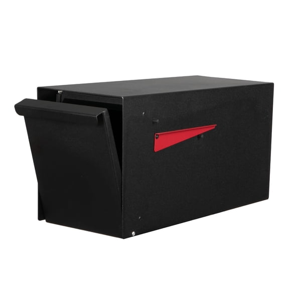 Ilyapa Indestructible Heavy Duty Modern Mailboxes for Outside Post Mount - 21x10x 8 Inch Large Mailbox, Black Heavy Gauge Metal Mail Box - Mail Boxes for House Outside, Rural, Residential or Curbside