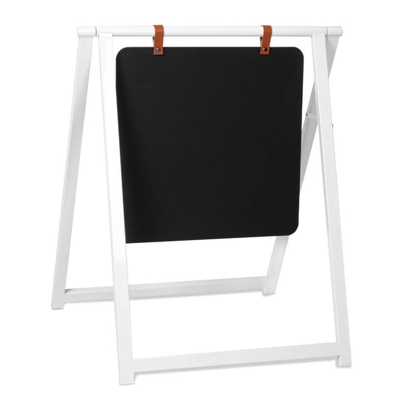 Ilyapa Metal Double Sided Swinging Chalkboard Sidewalk Sign - 24 X 30 inch White Magnetic A Frame Alternative Menu Board for Many Kinds of Events