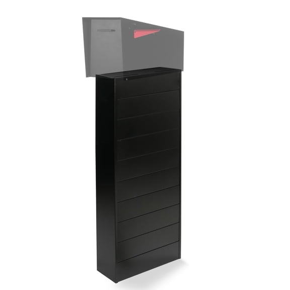 Ilyapa Modern Mailbox Post for Outside, 41x18x5 inch Black Metal Mail Box Posts for Decorative Residential Mailboxes, Includes Adjustable Universal Mounting Plate