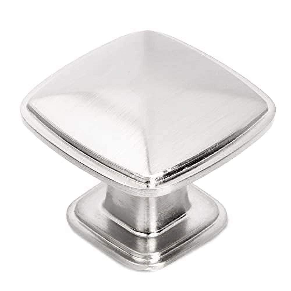 Ilyapa Satin Nickel Square Kitchen Cabinet Knobs - 25 Pack of Drawer Handles Hardware