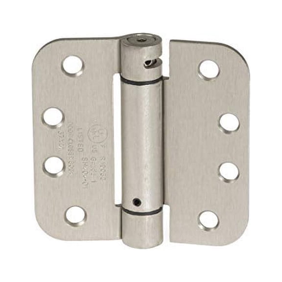 Ilyapa Self Closing Door Hinges, 2 Pack, Satin Nickel - 4x4 Inch Interior Spring Hinges for Doors