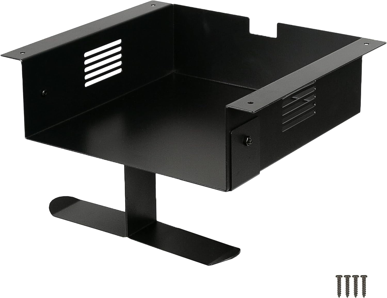 Ilyapa Under Desk Mount, Steel CPU Under Desk Computer Mount with Vents, PC Holder with Under