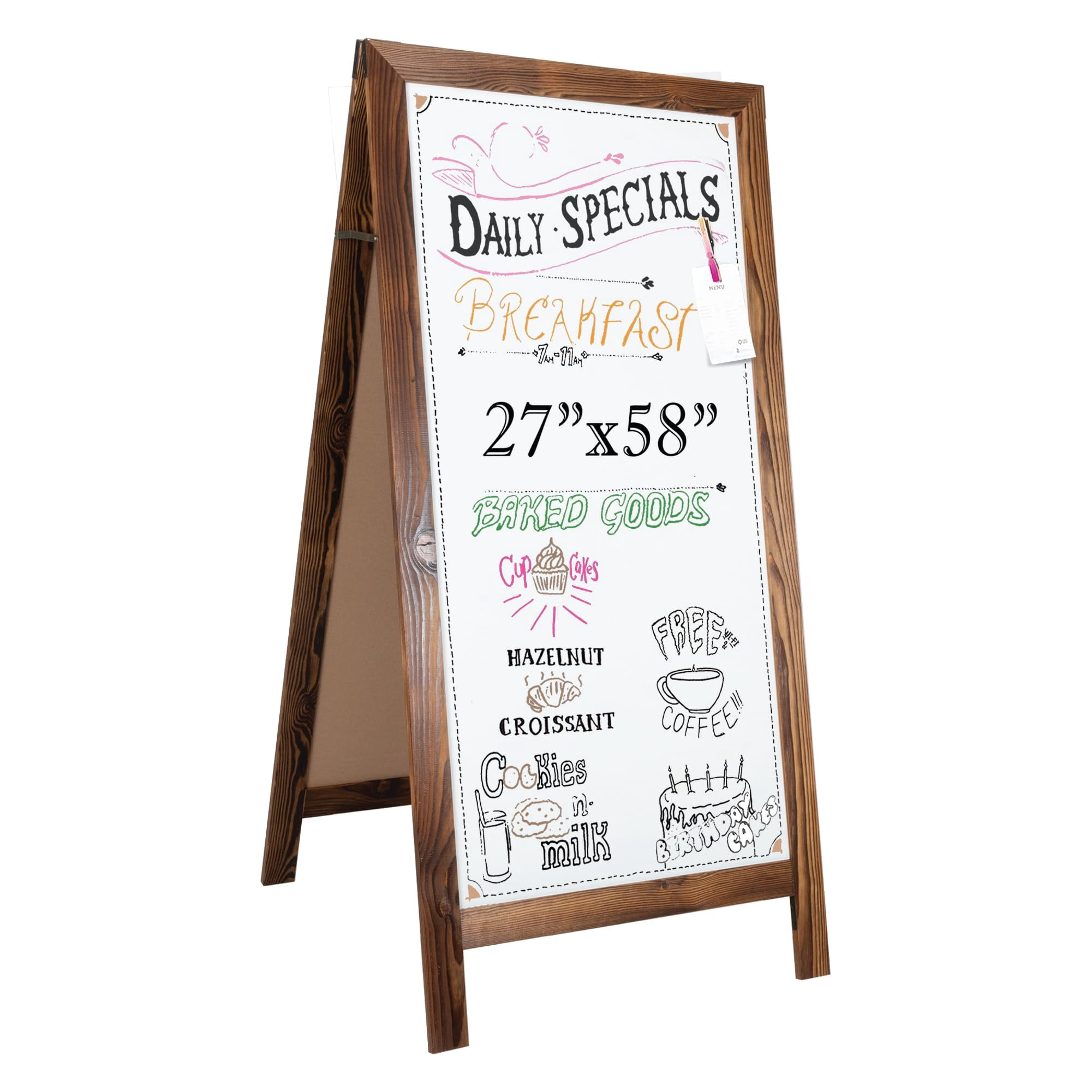 Ilyapa Wooden Dry Erase A Frame Sign - Magnetic Whiteboard
